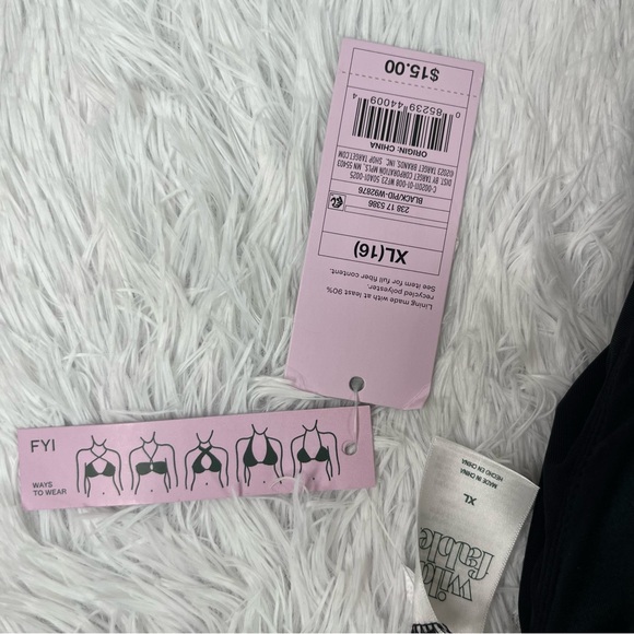 Wild Fable Black Halter Bikini Top Swimsuit Swimwear Women’s XL - Picture 4 of 4